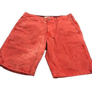 Men's Lucky Brand Red Cotton Faded Wood Grain Button Cargo  Size 31‎
